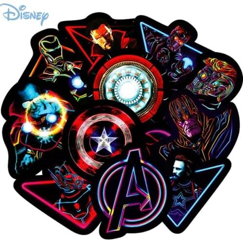 10-50PCS Disney Avengers Hero Stickers Marvel Anime Spider-Man Cool Waterproof Luggage Skateboard Guitar Laptop Sticker Kid Toy