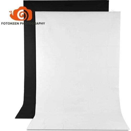 100% Non-woven Fabric Photo Backdrop 5x10FT Background Screen for Photography Video Studio Television,2 Pack(Black&White)