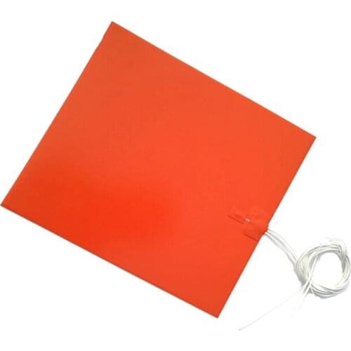12v 400w 270*300*1.5mm silicone heat bed for 3d printer adhesive 1 side 100k thermistor 1000mm lead from middle of 270 side