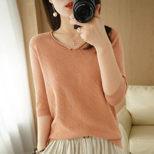 2021 Summer Top Shirts Women V-neck Cotton T Shirt Plus Size Fashion Tees Harajuku Casual Tshirts Short Sleeve Women Tops