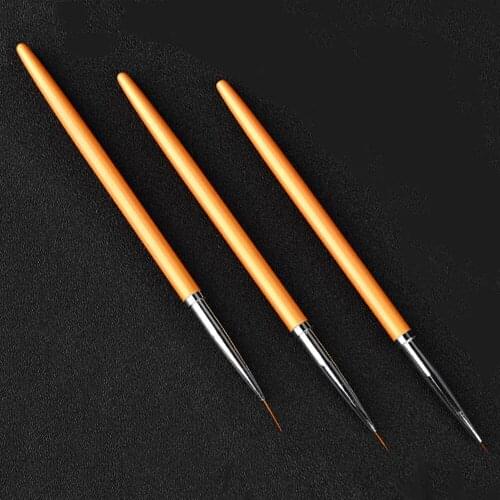3pcs/Set Nail Art Brush Pen Painting Drawing Carving Decoration Tools UV Gel Polish Tips Design Manicure 7/9/11mm Brushes