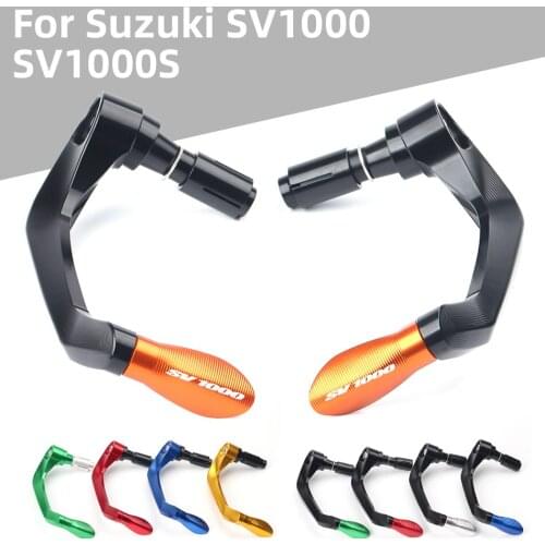 For Suzuki SV1000 SV1000S With Logo Motorcycle 7/8 22mm CNC Aluminum Handlebar Grips Guard Brake Clutch Levers Guard Protector