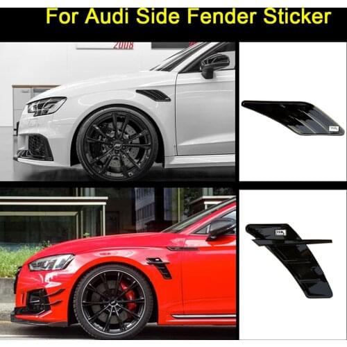 Car Air Vent Sticker Side Fender Sticker 2pcs For Audi ABT RS3 RS4 RS5 RS6 A6 C6 C5 A1 A3 8P A4 B8 B6 A5 A7 A8 Q5 Q7 TT R8 ABT