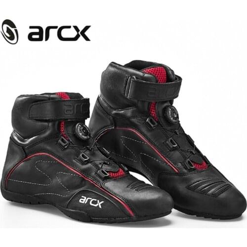 Free shipping 1pair ARCX Mens Motorcycle Short Ankle Racing Breathable Boots Locomotive Motorbike Cowhide Leather Shoes