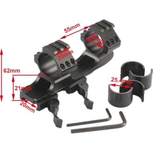 Quick Release QR Scope Mount 25.4mm 30mm Dual Ring Cantilever Rifle Scope Mount Picatinny Weaver Rail Hunting Caza