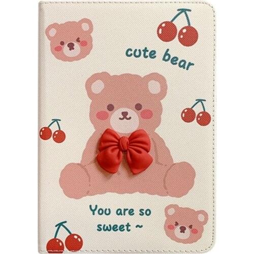 Tablet Case for Ipad Protective Sleeve 7.910.2 Pro 11 Inch Laptop Computer Cover Mini 4 5 Cartoon Bear Leather Protective Shell