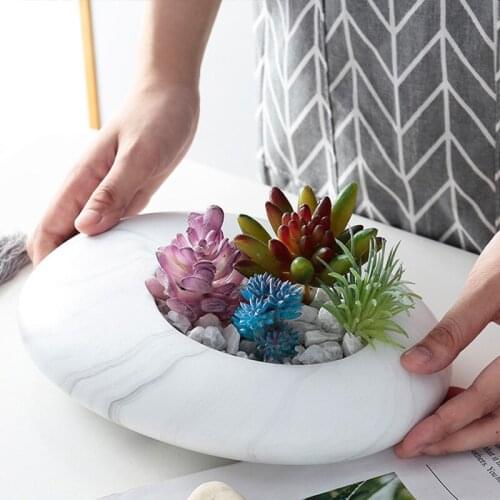 Home Garden Decoration Nordic Simple Mini Succulent Creative Art Ceramic Flower Pot Desktop Decoration FlowerPots Artware