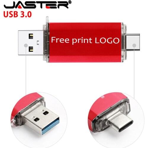 JASTER TYPE-C USB 3.0 Flash drives Pen Drive for Android system 128GB 64GB 32GB 16GB External Storage 2 in 1 drive