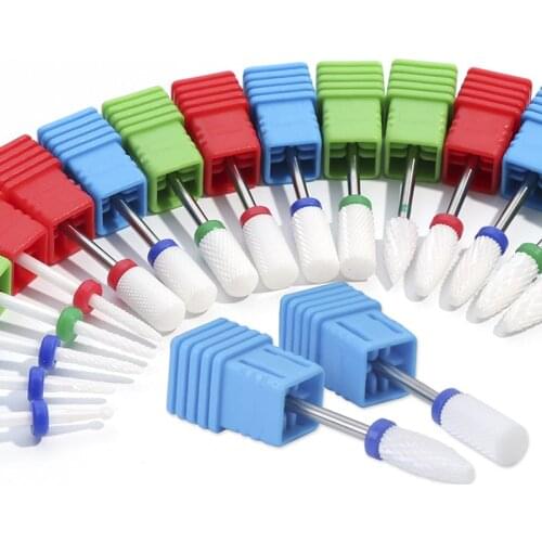 Nail Drill Bit For Electric Manicure Drills Machine Accessories Ceramic Drill Tip Milling Cutter Manicure Cutter Nail Art Tools