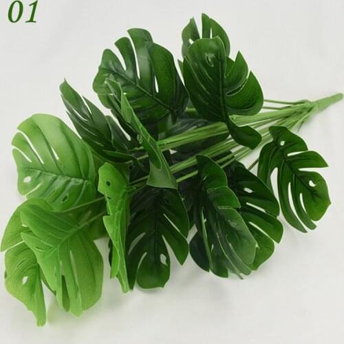 Artificial Plants Green Palm Leaves Monstera Home Garden Living Room Bedroom Balcony Decoration Tropical Plastic Fake Plant Long