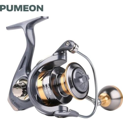 PUMEON Fishing Reel 2BB Gear Ratio 5.2:1 Max Drag 12KG Metal Spool Spinning Reel Left/Right Hand Freshwater Saltwater Wheels