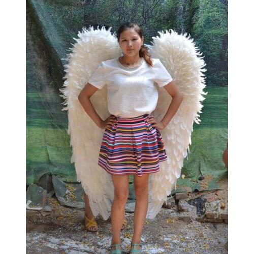 Height 120cm angel wings white feathers wings,Model Catwalk Stage Cosplay Performance Shooting film Props party gift a1966