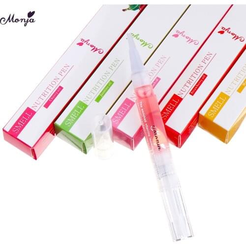 Monja 10 Styles Fruit Flower Flavor Nail Art Nutrition Oil Pen Nail Repair Treatment Cuticle Revitalizer Oil Manicure Care Tool