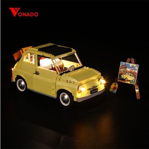 Vondao led Light Kit For 10271 FIAT 500 car DIY light creative race Car Building Blocks Toys Gifts only light