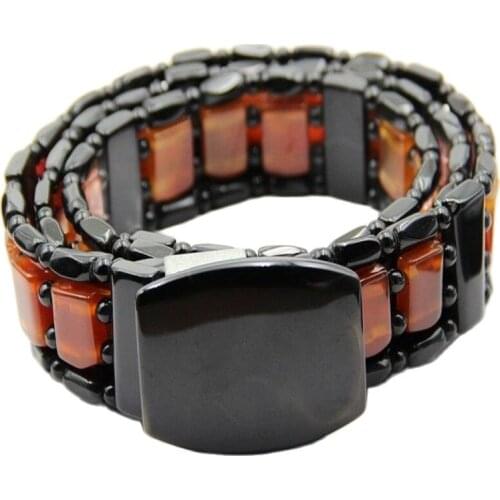 Natural agate belt, red and black classic jade belt, chalcedony, mens and womens new multi-color and popular
