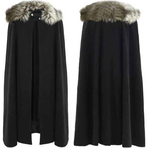 2021 New Halloween Cloak Retro Mens Woolen Jacket Mens Black Jacket Retro Punk Cloak Jacket