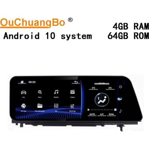 Ouchuangbo 12.3 inch car stereo GPS audio player for Lexus RX RX200 RX350 RX450 2016-2018 support 8 cores 4+64 android 10 OS