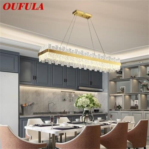 OUFULA Pendant Lights Postmodern Gold Luxury Brass Round LED Lamp Fixture For Home Decoration