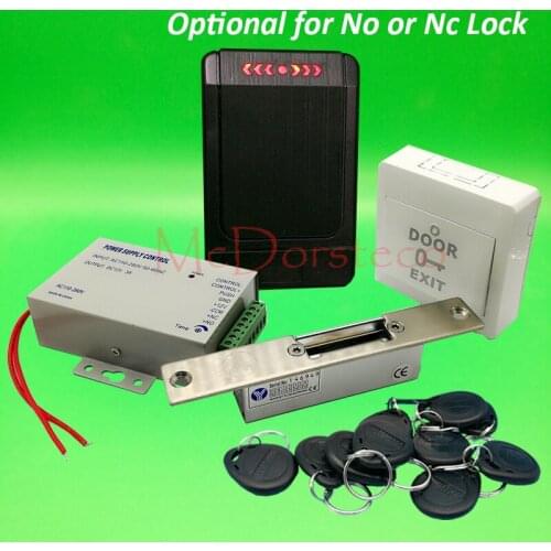 DIY 125khz Rfid waterproof No keypad Door Access Control System Kit Set with yli YS131 Narrow Type Electric Strike Lock System