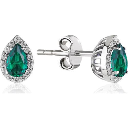 Symbol Gold 0.73 Carat Diamond Emerald Earring Piece Jewelry Rope Chain Charm Earring Jacket Bead Figure For Women