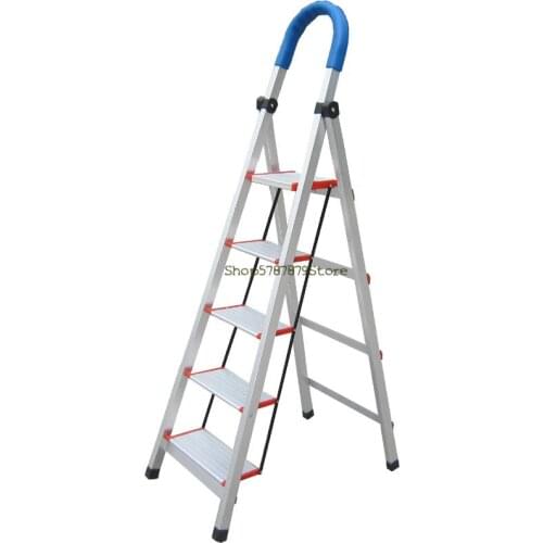 Ladder Household Folding Ladder Thickened Aluminum Alloy Ladder Indoor Herringbone Ladder Mobile Staircase Postal Ladder Step By