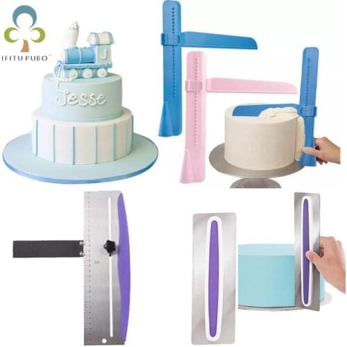 Cake Scraper Smoother Adjustable Fondant Spatulas Cake Edge Smoother Cream Decorat DIY Bakeware Tableware Kitchen Cake Tool ZXH