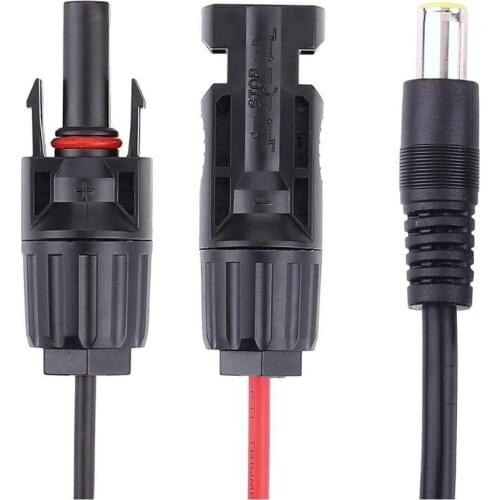 Solar Panel Connector to DC8mm/5521mm Adapter Cable Connector for Portable Backup Power Station Solar Generator 14-16 AWG 6/5 ft