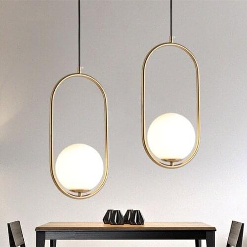 Modern Pendant Lights Nordic Minimalist Pendant Lamp Hanging Decoration Glass Ball Lamp for Living Room Bedroom Dining Room