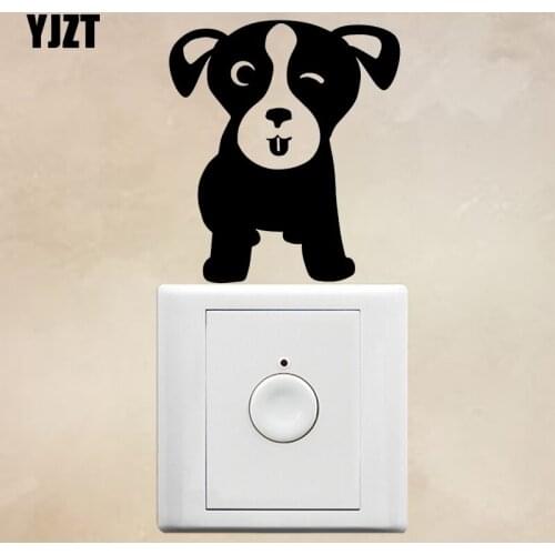 YJZT Pets Dog Vinyl Decal Decor Cartoon Animal Wall Switch Sticker Modern Creative S19-0838