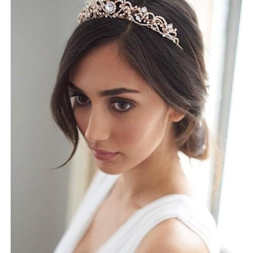 Women Elegant Tiara Bridal Hair Accessories Stunning Crystal Rhinestone Crown Headband Wedding Crown Headband Fashion Jewelry