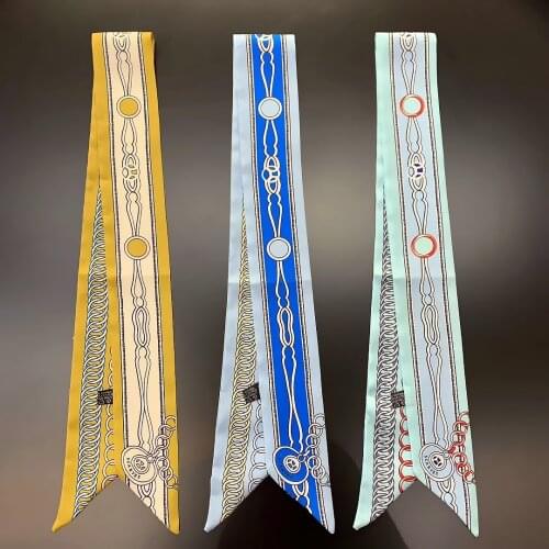 Women Fashion Horse Neckerchief Skinny Silk Scarves For Ladies Handbag Ribbons Head Scarf Womens Tie hair accessories for girls