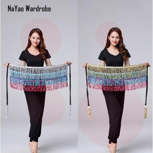 2020 New Sequins Belly Dance Scarf Chains Women belly dance clothes Accessories Lady belly dance Waist Chain Belt YD022