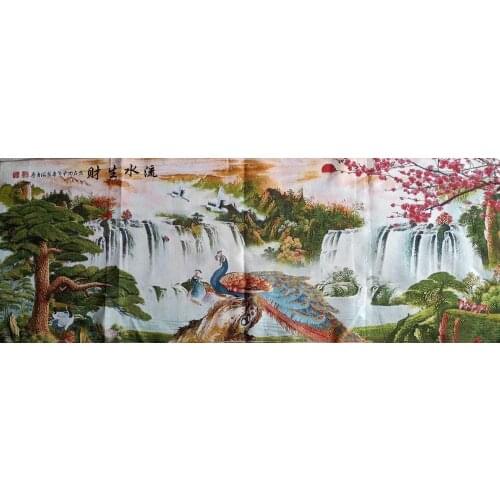 1.6M Super size Chinese Folk Silk Embroidery Water makes money Thangka Tangka Painting Mural
