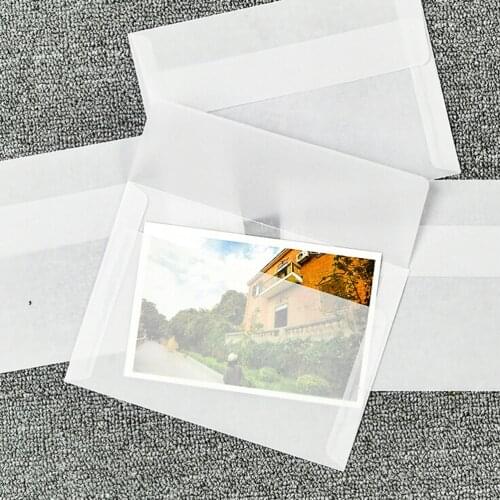10pcs Translucent Blank Vellum Envelopes Vintage Sulfuric Acid Paper Envelopes DIY Postcard Card Storage For Wedding Invitation