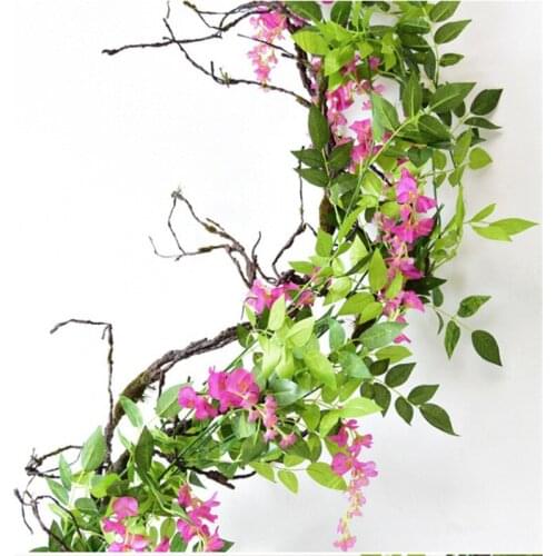 2M Artificial Wisteria Flower Rattan Wedding Arch Decoration Ivy Wedding Scene Layout Living Room Interior Home or Garden Decor