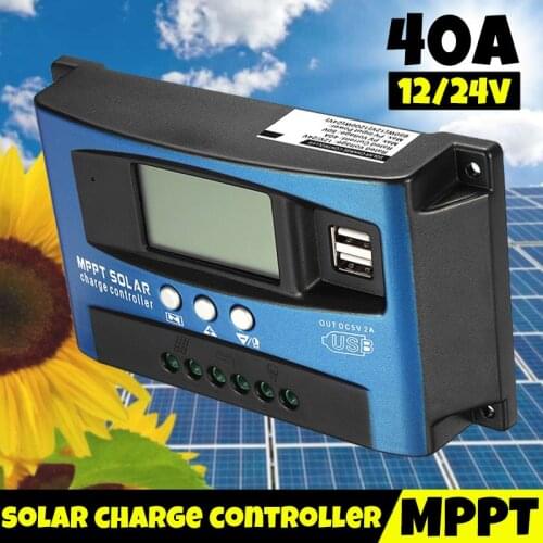 30/40/50/60/100A MPPT Solar Charge Controller Dual USB LCD Display 12V 24V Auto Solar Cell Panel Charger Regulator With Load