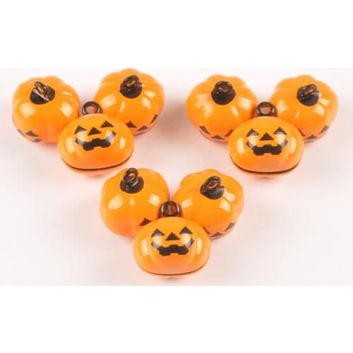 5pcs Pumpkin lantern Charms Cartoon Jingle Bells Halloween Decoration Gift Wholesale for Wind bell making 18mm YKL0696x