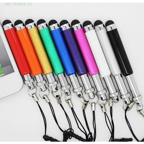 500pcs/lot Retractable Capacitive Touch Screen Pen Mobile Phone Stylus Tablets Pen Universal for Iphone 6 7 Ipad2 Samsung S5