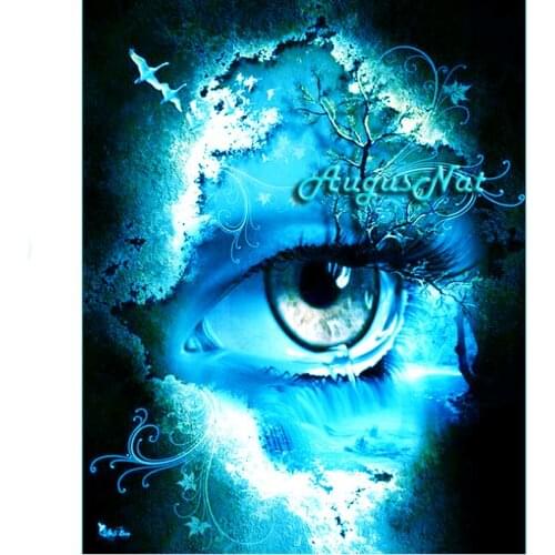 Eye diamond painting full square waterfall wall art scenery decor diy diamond dot diamand embroidery sticker rhinestone pictures
