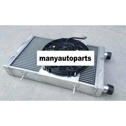Aluminum radiator +shroud + fan for Lotus Europa Coupe S1 S2 TC 1.5 1.6 1966-1976 1967 1968 69 70 71 72 73 74 75 76