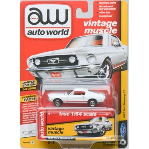 Auto World AW Cars 1/64 1967 Ford Mustang GT Collection Metal Diecast Model Cars Toys