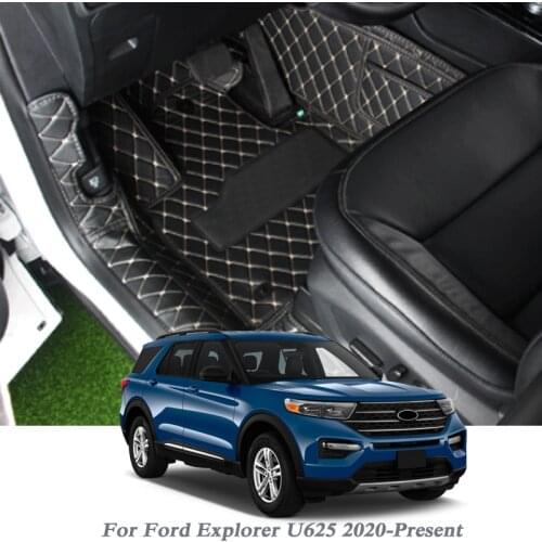 Car Styling Car Floor Mat For Ford Explorer U625 2020-Present Auto Foot Pad PU Leather WaterproofCarpet Cover Internal Accessory