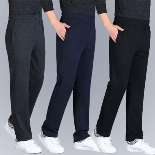 New Arrival Fashion Winter Thick Pants Men Loose Large Cotton High Trousers Casual Full Length Elastic Waist Plus Size 5XL