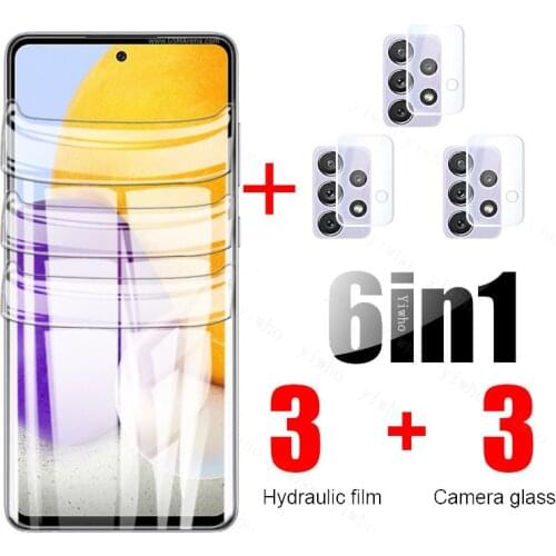 6 in 1 Hydrogel Film For Samsung Galaxy A72 Full Screen Protector Sumsung A52 A72 A42 A02S A12 Camera Lens Protective Film Glass