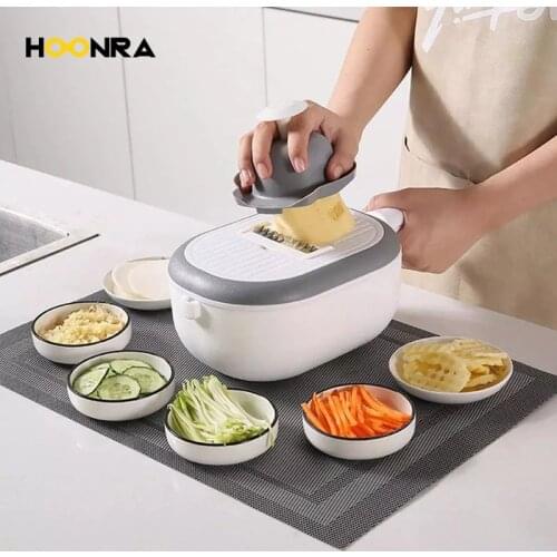 HOONRA Multifunctional Vegetable Slicer Potato Peeler Garlic Grind Carrot Onion Grater With Strainer Kitchen Vegetable Tool
