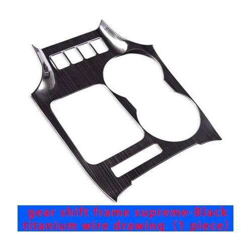 For Toyota highlander 2015-2019 chrome gear shift frame supreme-Black titanium wire drawing 1pc