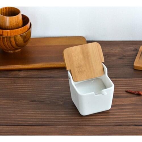 Ceramic Flip Seasoning Jar Cruet Salt Kitchen Supplies Seasoning Box Seasoning Pot
