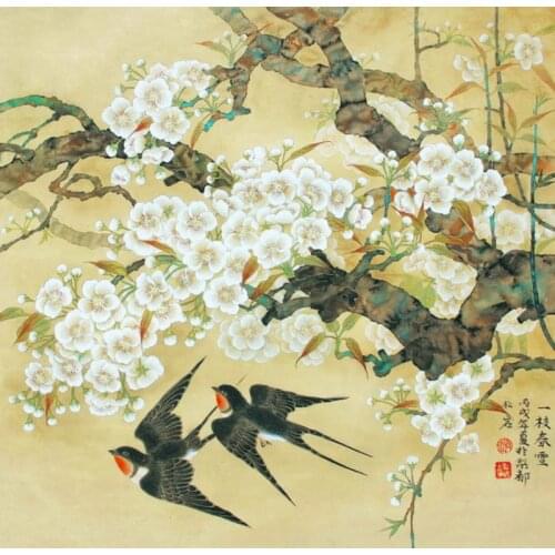 Chinese Watercolor Painting White Flower Wall Art Picture HD Print on Canvas Home Decor Living room