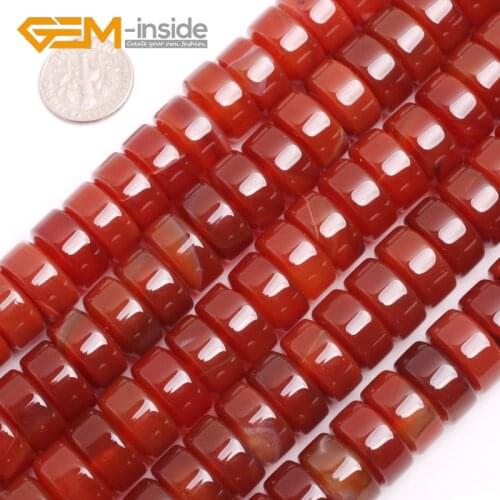 8X15mm 6X12mm Rondelle Shape Red Agates Dream Lace Agates Beads Natural Stone Loose Beads For Bracelet Making DIY Strand 15"