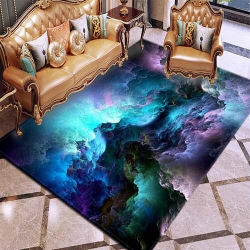 Galaxy pattern carpet Square Anti-Skid Area Floor Mat 3D Rug Non slip Mat Dining Room Living Room Soft Bedroom Carpet